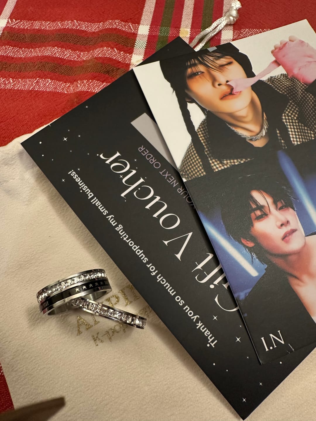 Customer photo review of Stray Kids matching ring collection
