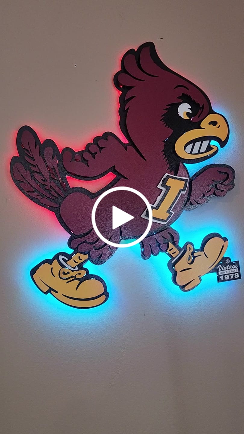 Customer video review of Iowa State Cyclones VAULT "CY" 3D Vintage Metal Wall Art