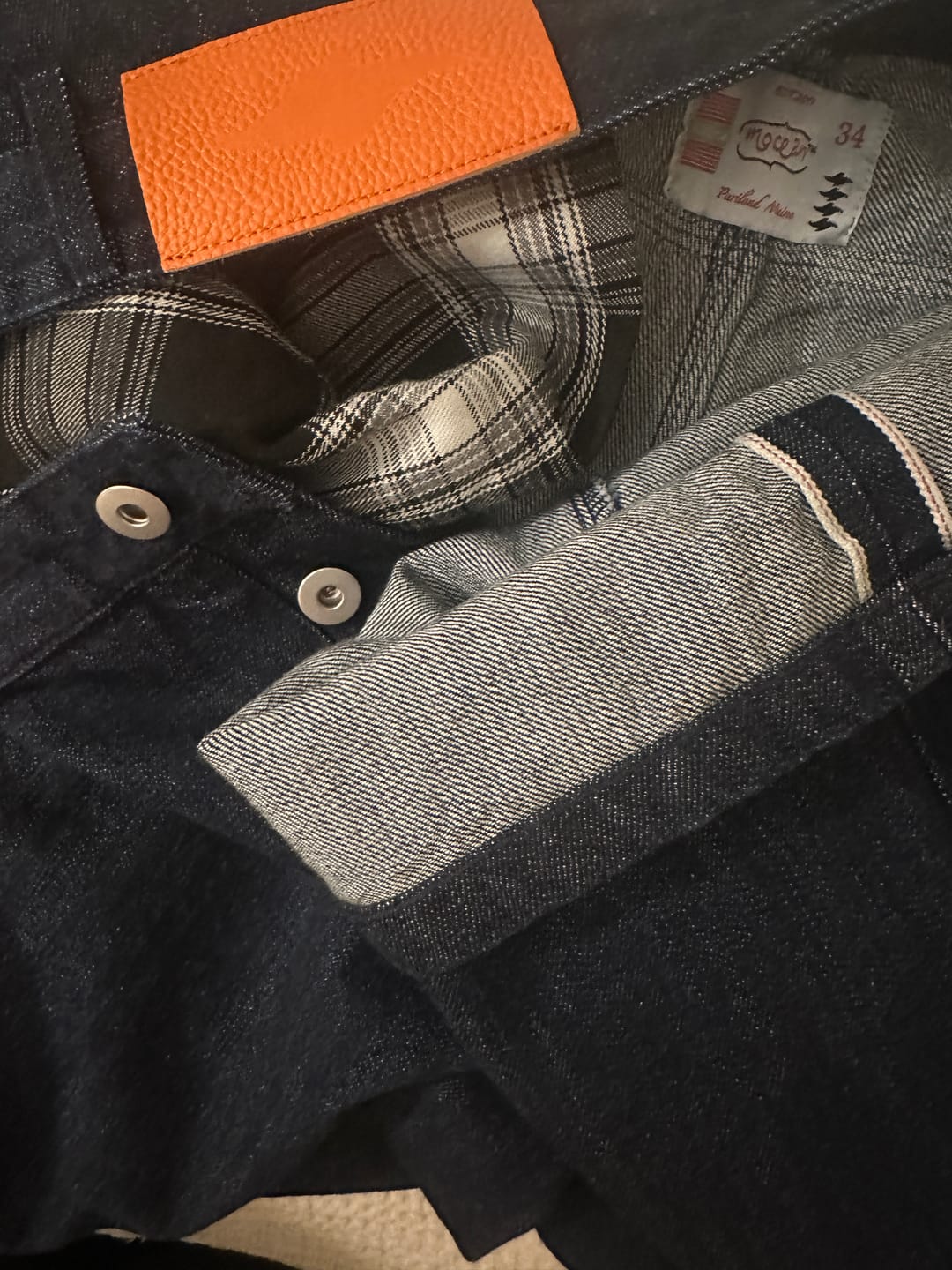 Customer photo review of Mocean Indigo Straight-wide Selvedge Denim