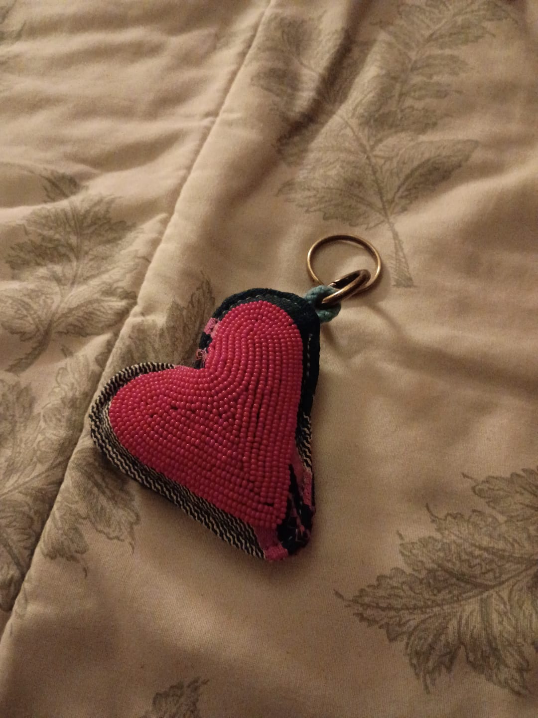 Customer photo review of Baule Beaded Heart Charm Keychain - Red