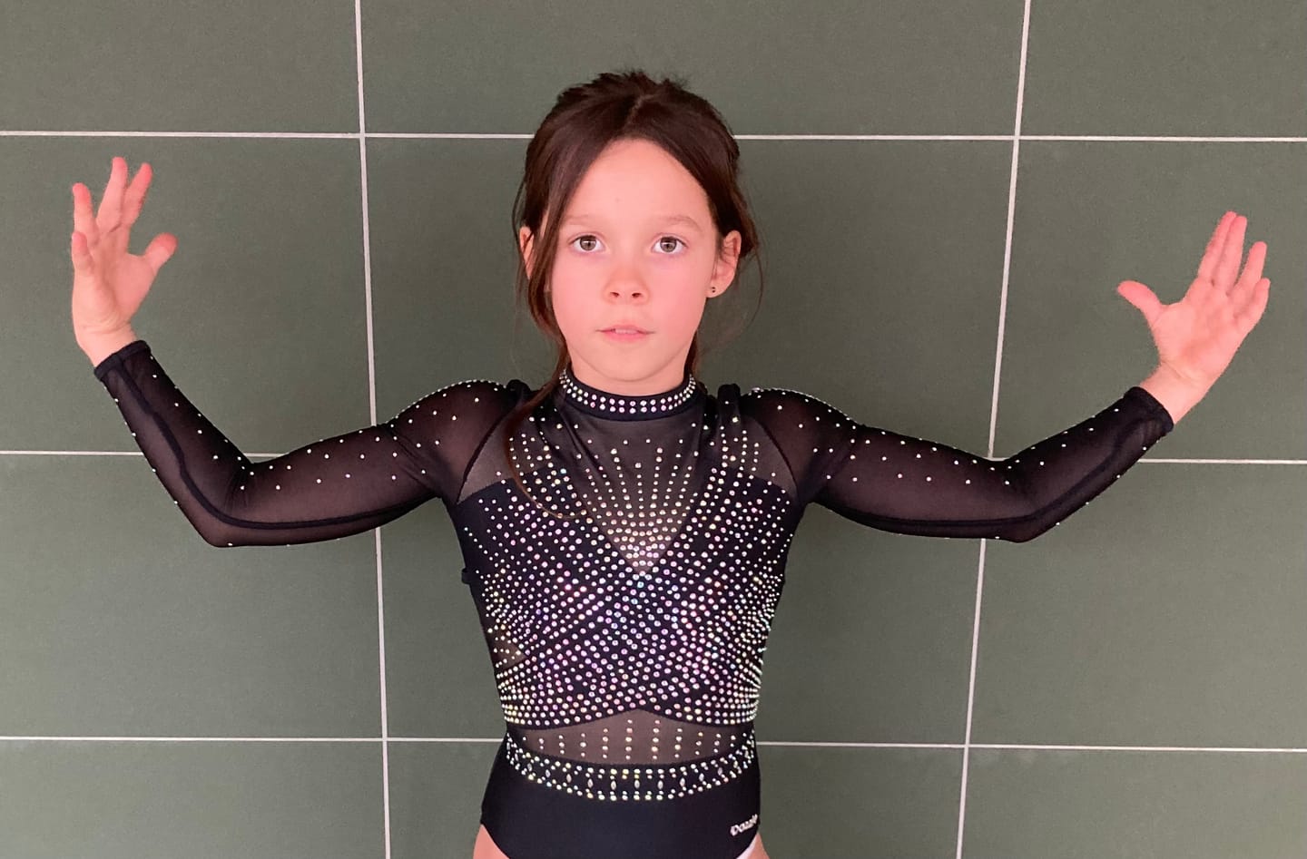 Customer photo review of Justaucorps de gymnastique fille "Black star", compétition et entrainement