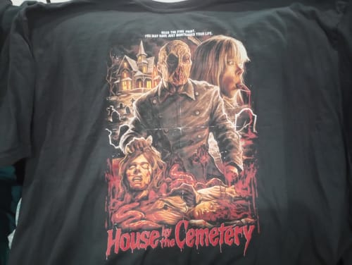Customer photo review of House by the Cemetery: Read the Fine Print T-Shirt (Comfort Colors)