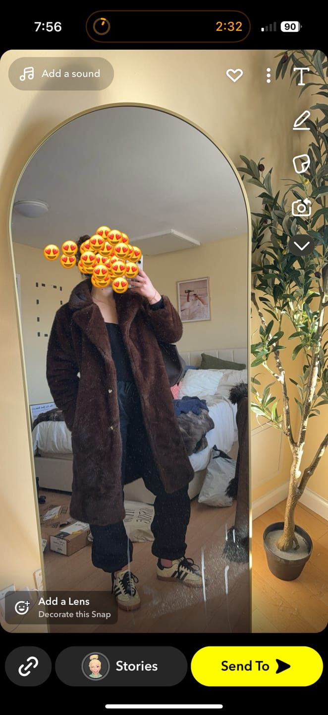Customer photo review of Lucie Faux Fur Maxi Coat