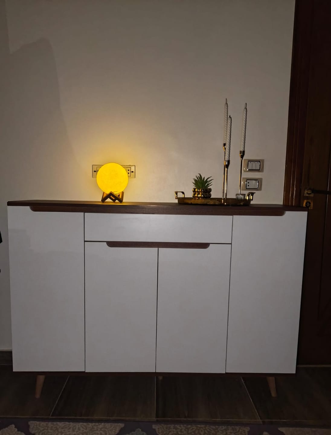 Customer photo review of Stylish Two-Tone White & Dark Brown Shoe Rack