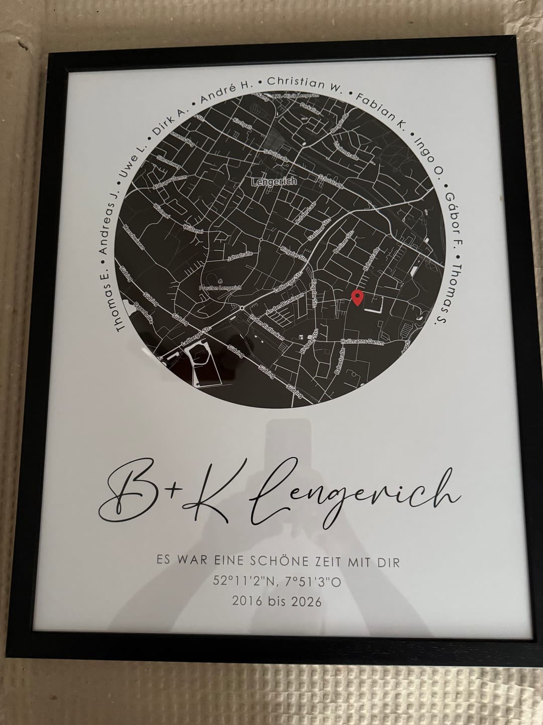 Customer photo review of Danke für alles - Persönliches Abschiedsgeschenk - Personalisiertes Poster