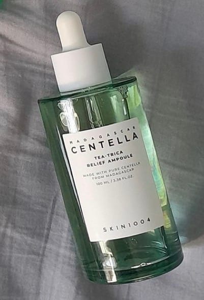 Customer photo review of Nomierinoša ampula problemātiskai ādai SKIN1004 Madagascar Centella Tea-Trica Relief Ampoule