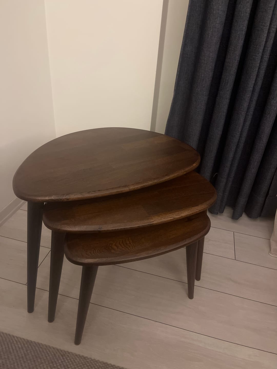 Customer photo review of 3'lü Zigon Sehpa - Masif Meşe Sehpa Takımı
