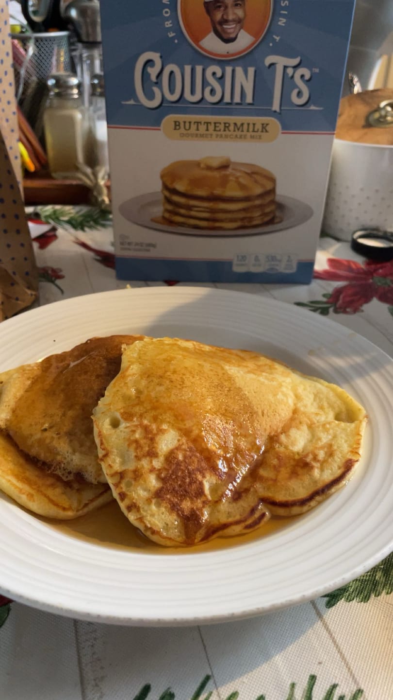 Customer photo review of Cousin T's Buttermilk Gourmet Pancake Mix