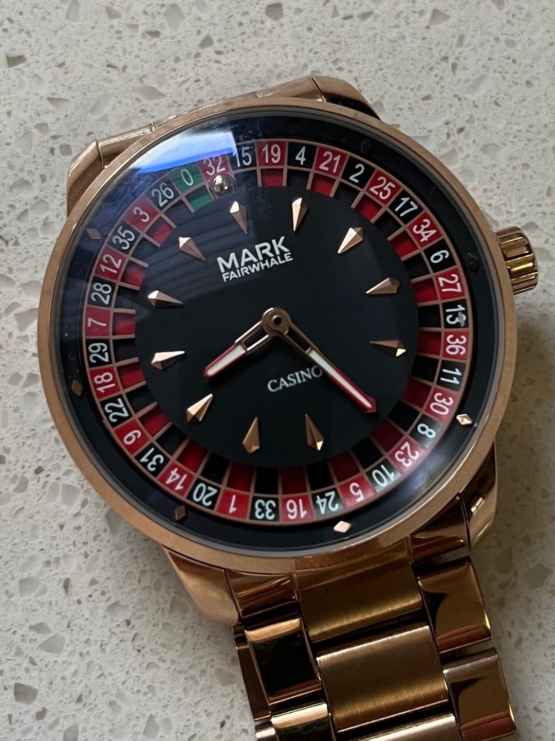 Customer photo review of Mark Fairwhale 5031 ROULEX Casino Watch – Luxury Roulette Timepiece
