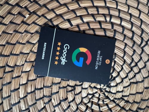 Customer photo review of RATECARDS™ - Google Review Card Premium Black