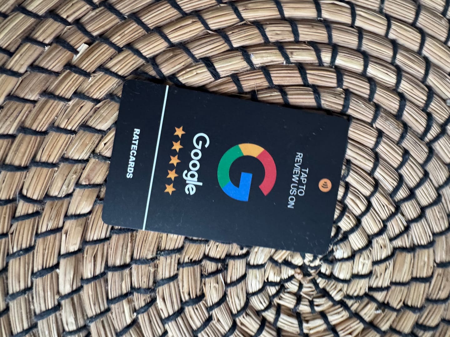 Customer photo review of RATECARDS™ - Google Review Card Premium Black