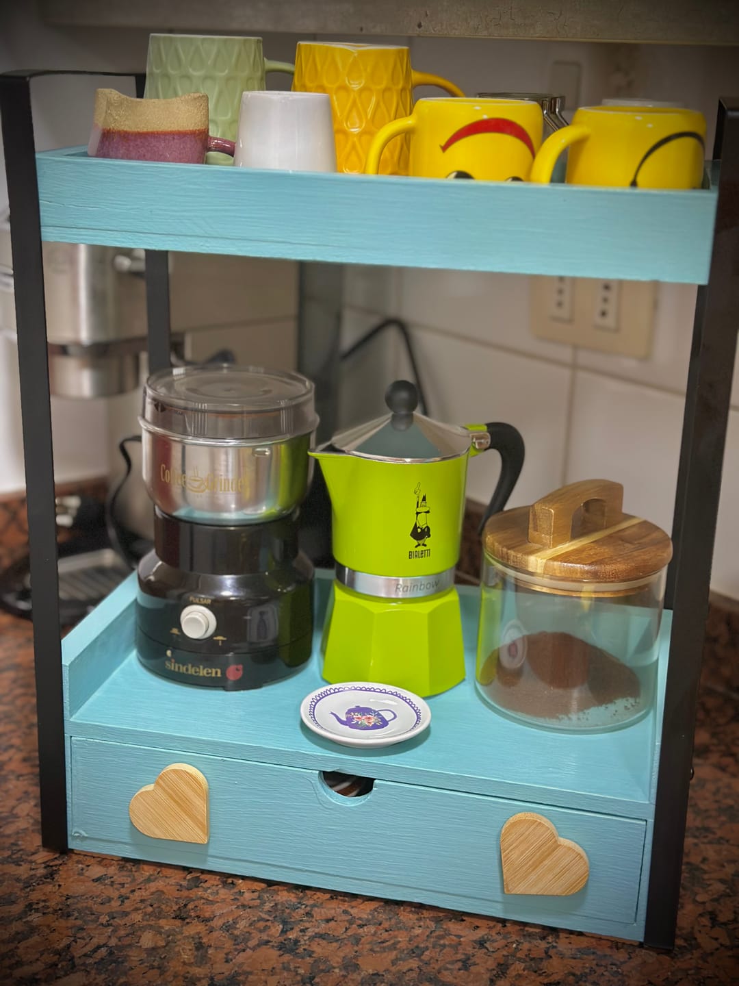 Customer photo review of Organizador de Baño Cocina 2 Niveles con Cajon para Encimera Hogar Madera
