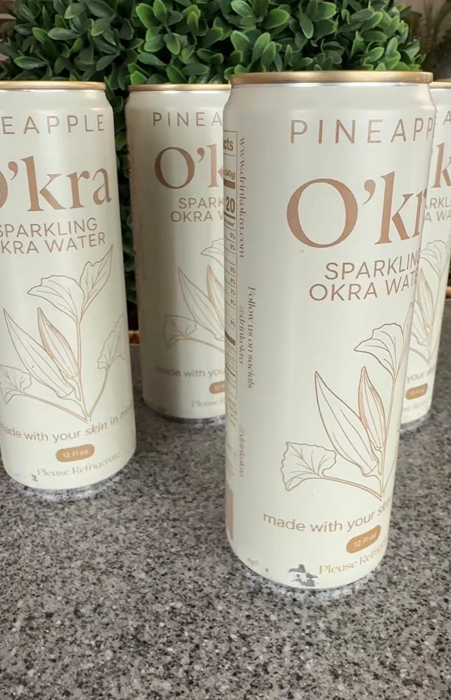 Customer photo review of O’kra – Sparkling Okra Water (Pineapple) | Hydration & Skin Health
