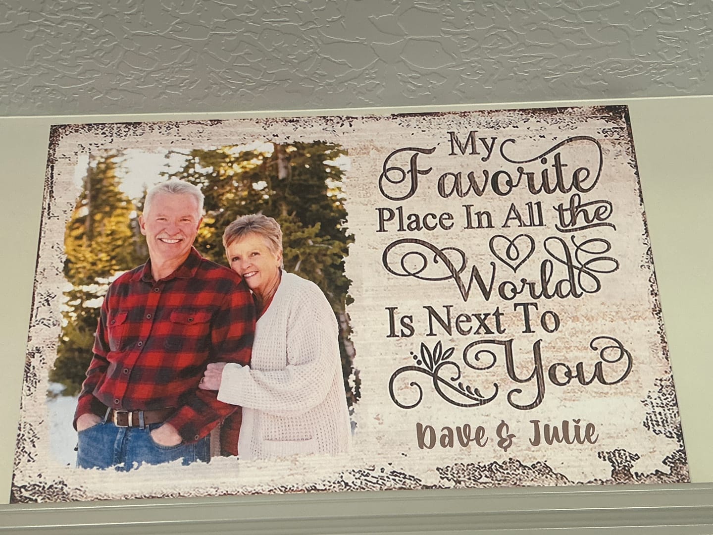 Customer photo review of Next To You Is One Of My Favorite Places To Be - Upload Image - Personalized Horizontal Poster