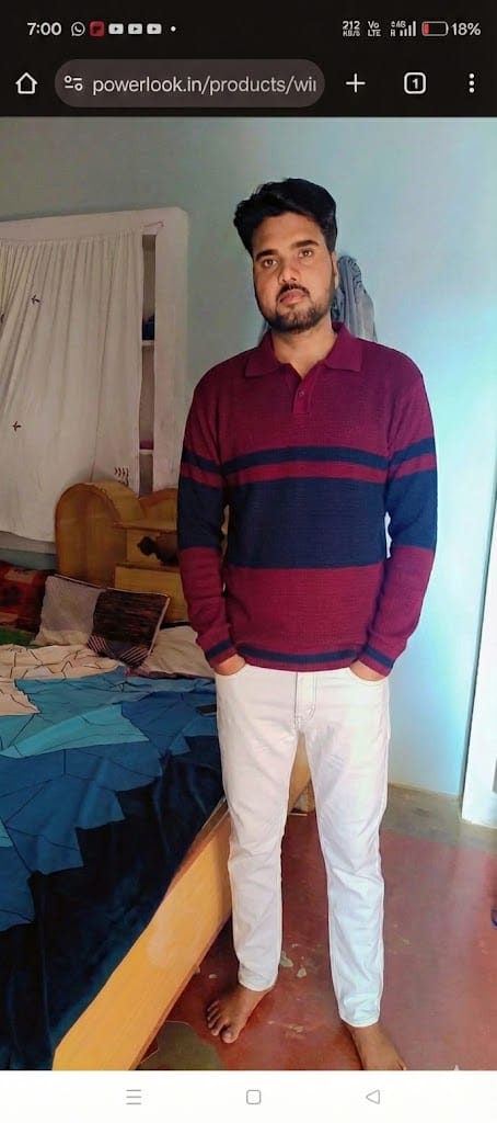 Customer photo review of Wine Stripe Knit Sweater