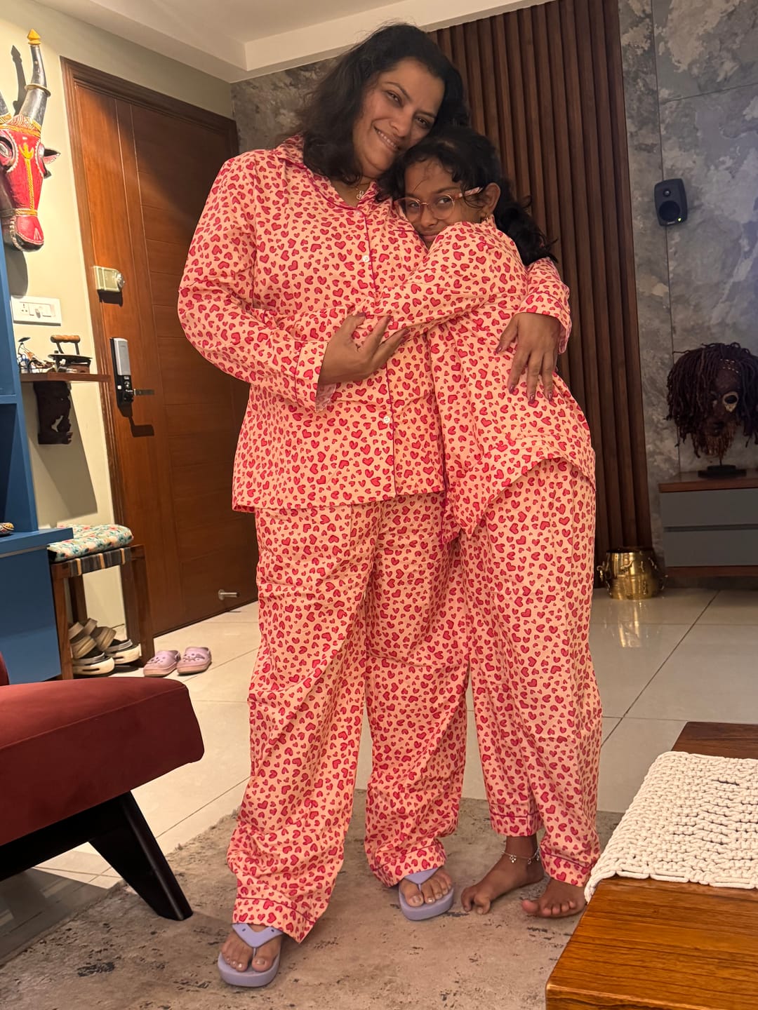 Customer photo review of Pink Hearts Night Suit