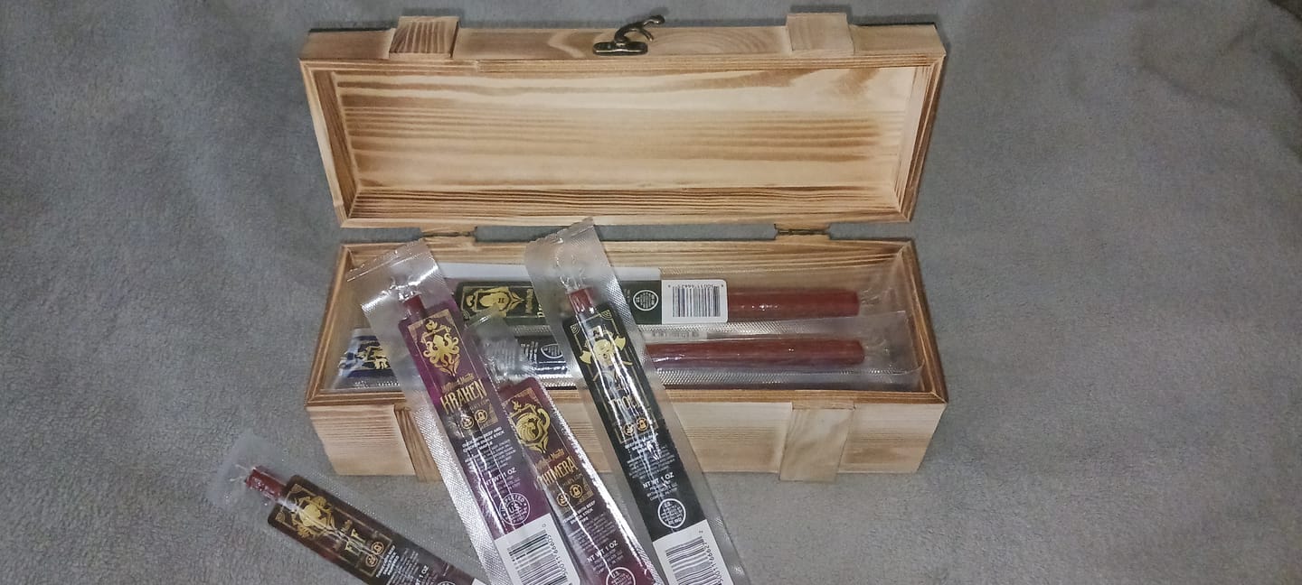 Customer photo review of Mythical Meats® DELUXE Loot Crate - 20 Snack Sticks Included!