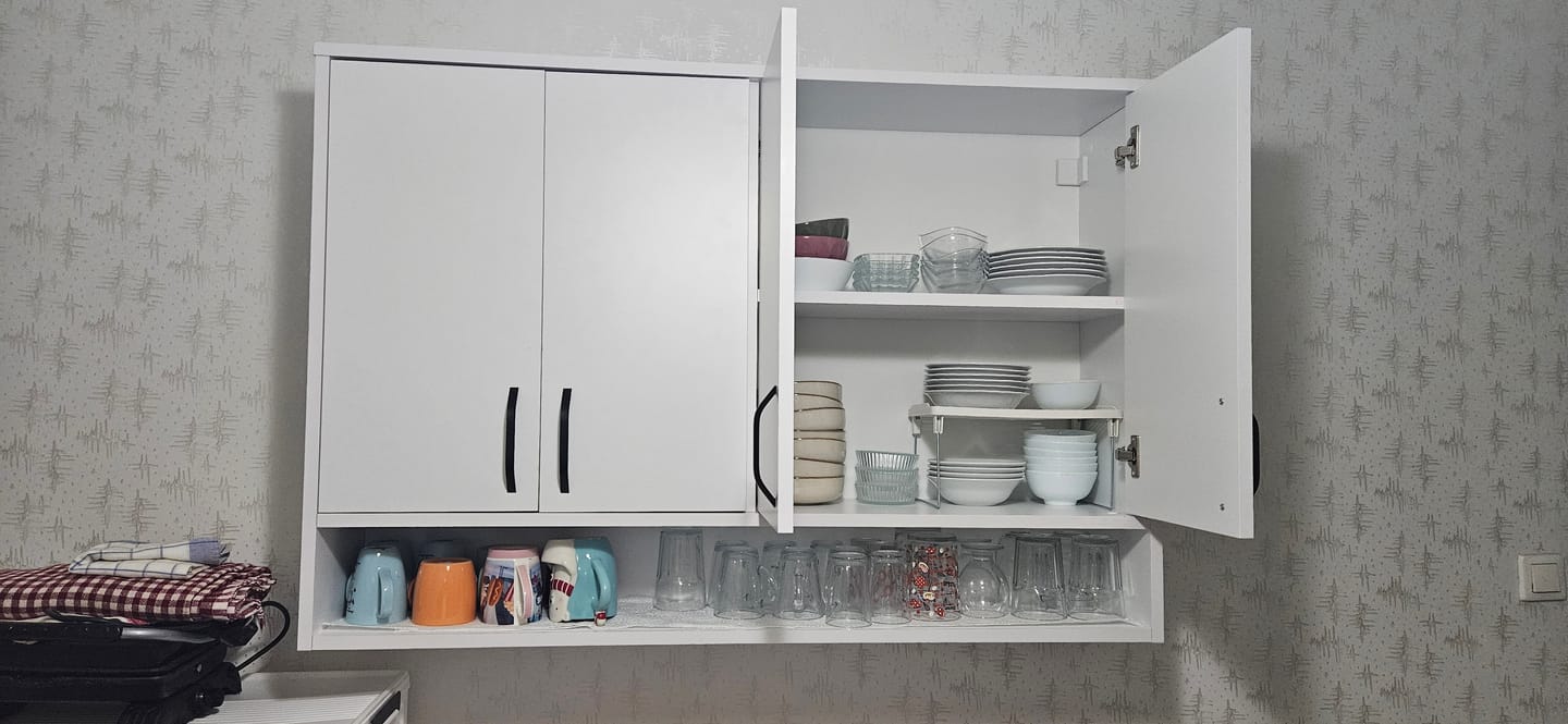 Customer photo review of Rani JE199 Kahve Köşesi Çok Amaçlı Dolap Üst Modül Mutfak Rafı Beyaz