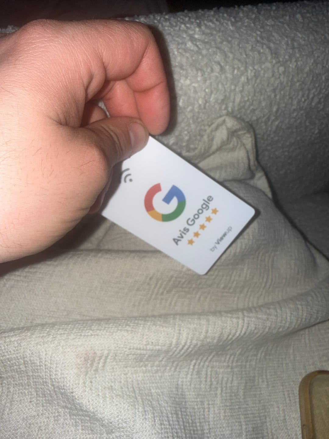 Customer photo review of Carte Avis Google NFC connectée avec QR code