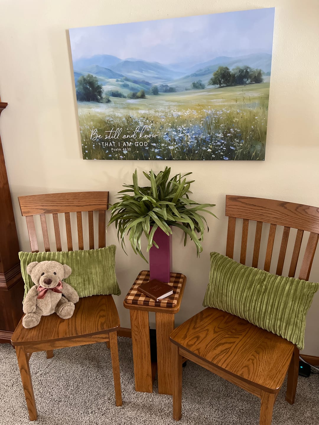 Customer photo review of Be Still And Know That I Am God Psalm 46:10 Wall Art Canvas Print