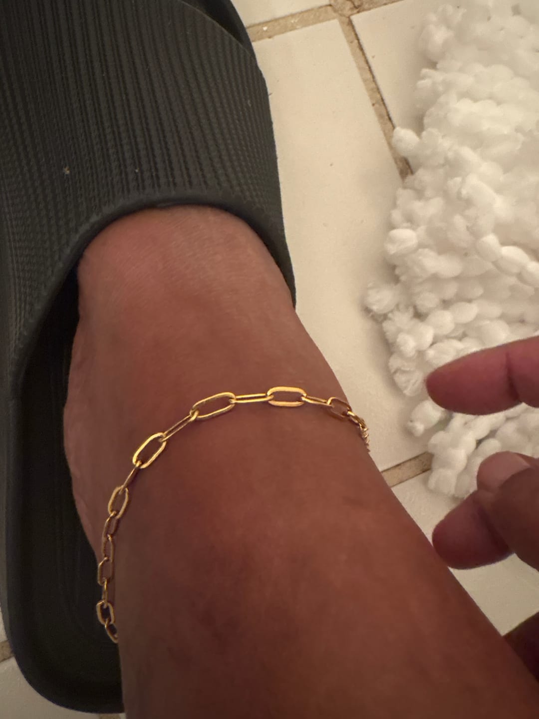 Customer photo review of Paper Clip Anklet - 4mm