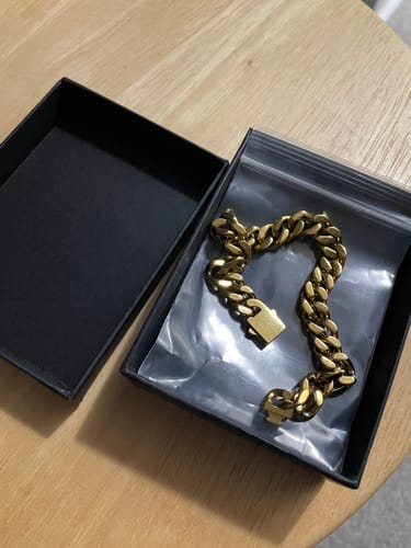 Customer photo review of 18k Gold Clasp Cuban Bracelet