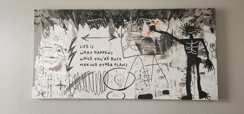 Customer photo review of Don't Forget To Live - Basquiat Inspired