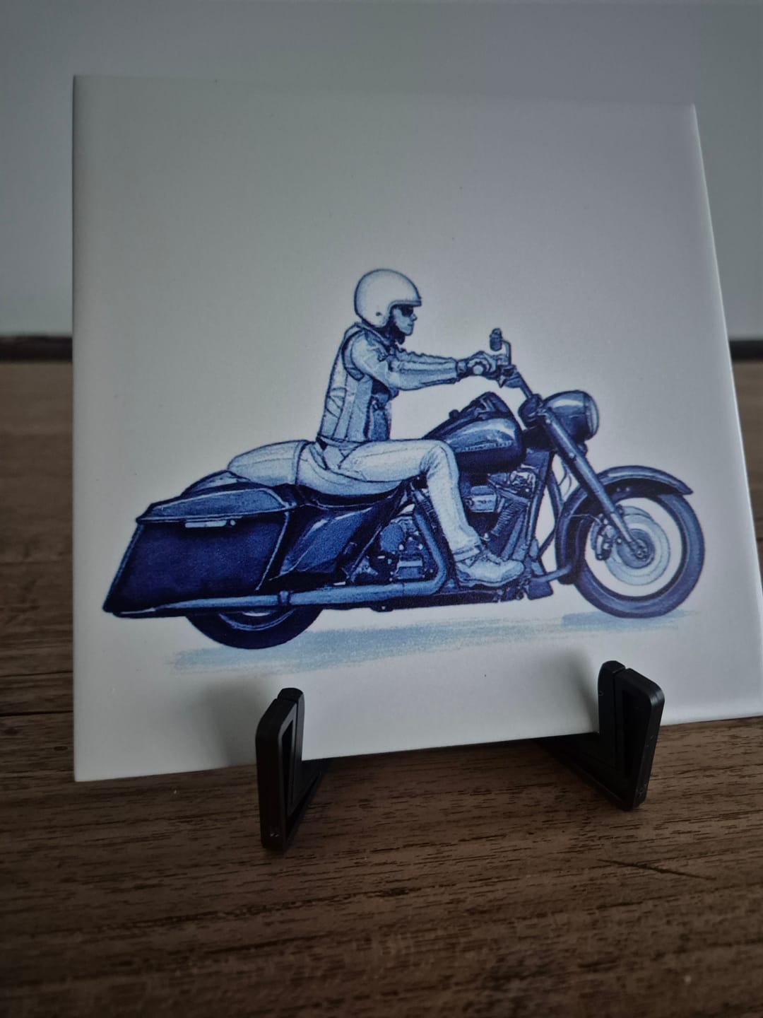 Customer photo review of Delfts Blauw tegeltje bedrukken met eigen motor