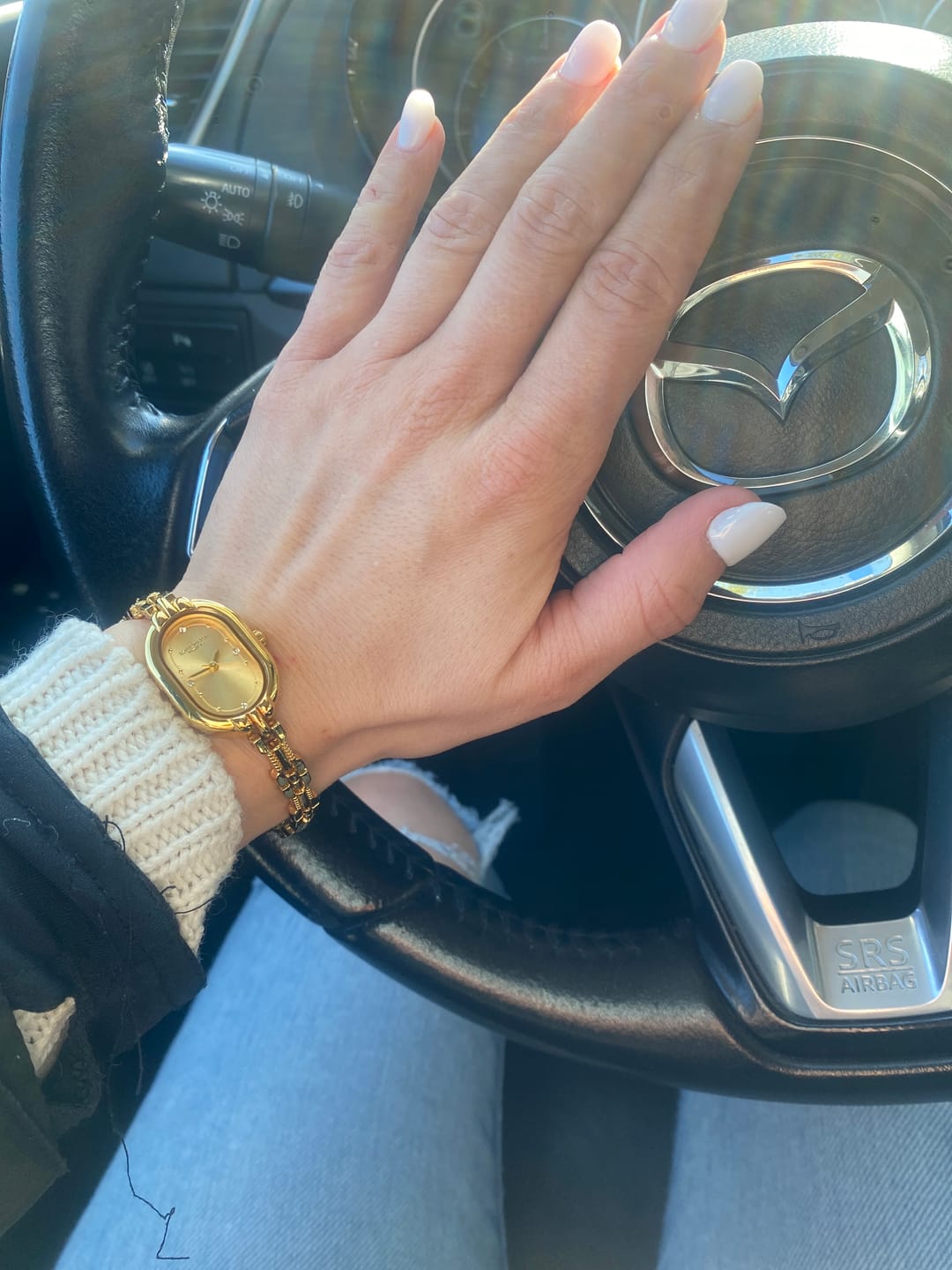 Customer photo review of Vintage Gold Minimalist Watch