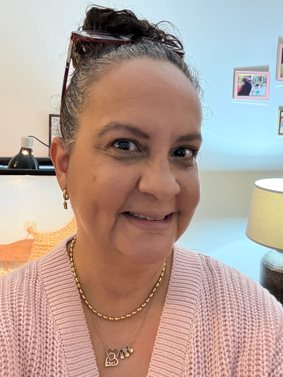 Customer photo review of Bella Birthstone Huggies Earrings