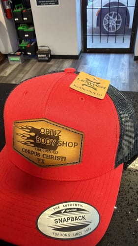 Customer photo review of Premium Custom Leather Patch Hats (Wholesale)