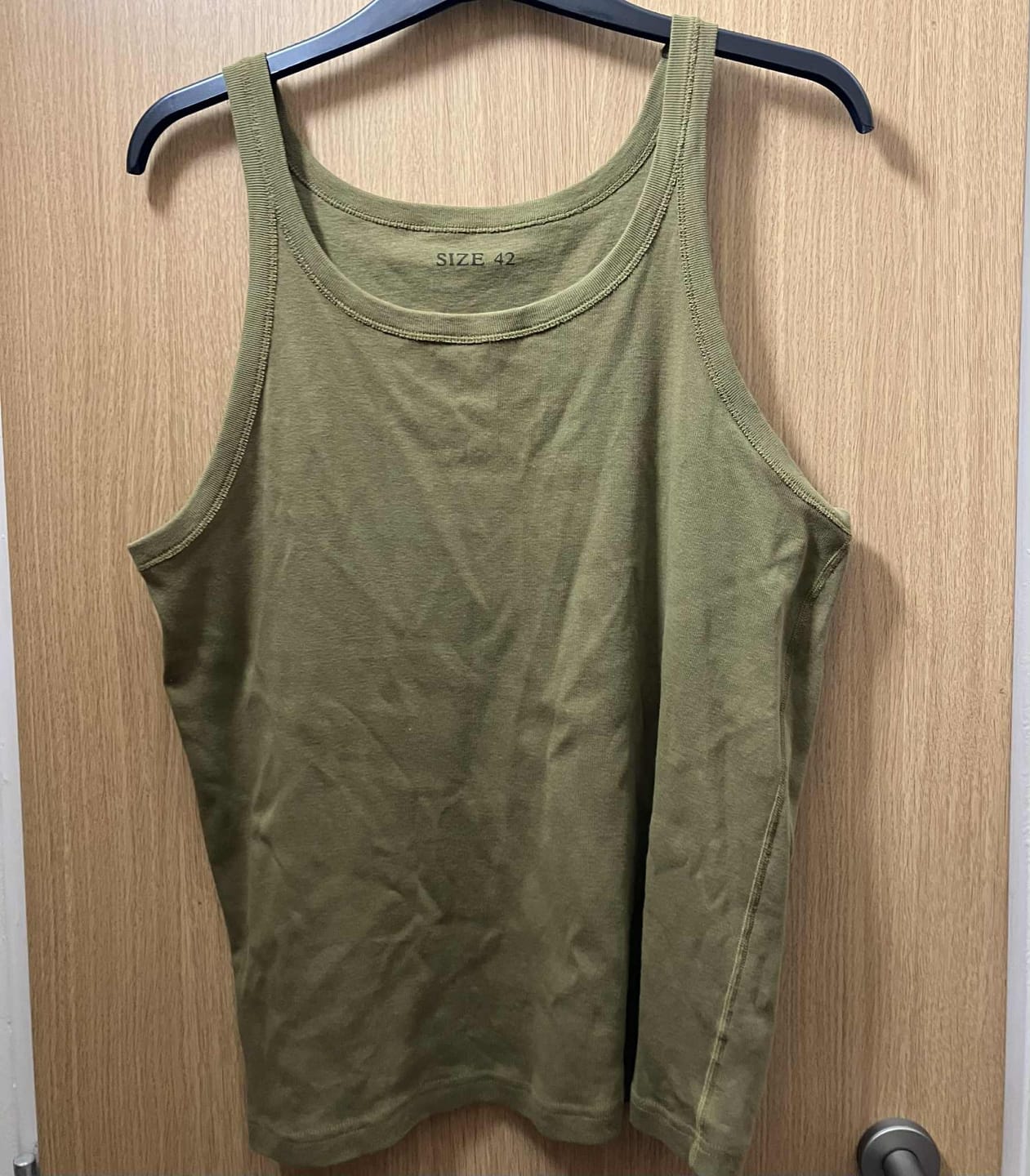 Customer photo review of Military Cotton Tank Top - Olive