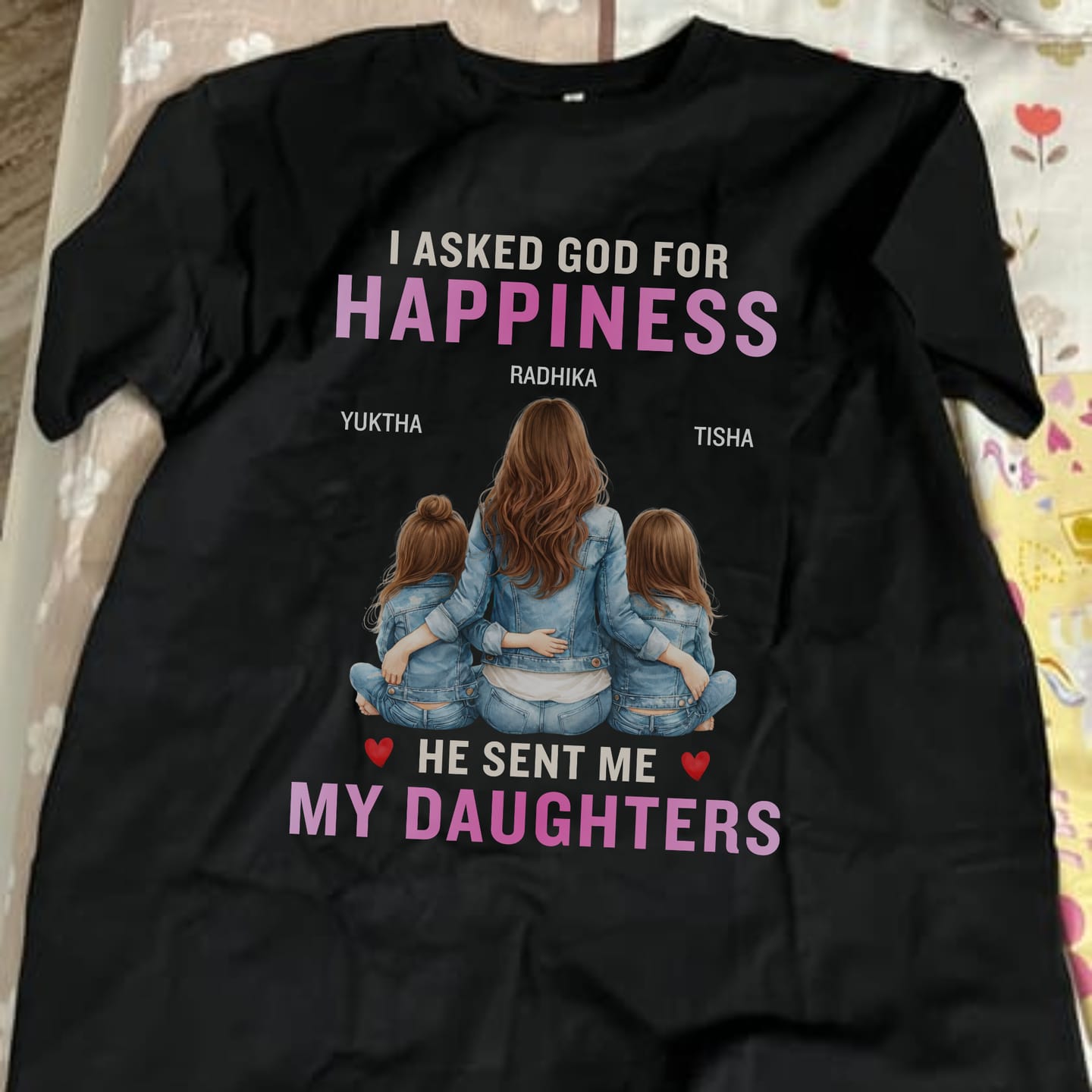 Customer photo review of CUSTOMIZED-GOD GAVE ME TWO HEARTS, MY TWO SONS (FATHER & SONS) CLASSIC T-SHIRT