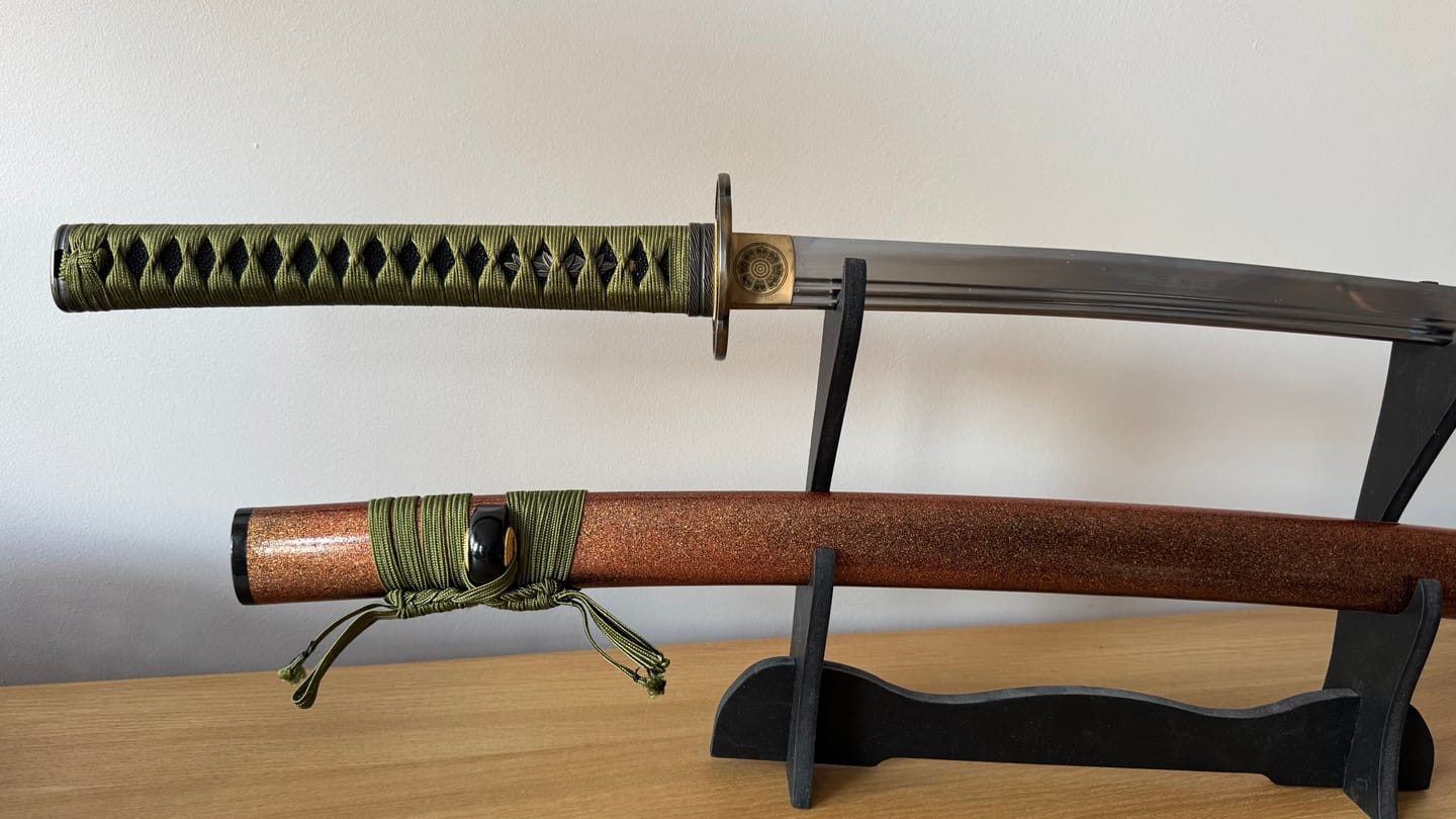 Customer photo review of The Fukyo Katana Spring Steel Double Bohi Razor Sharp