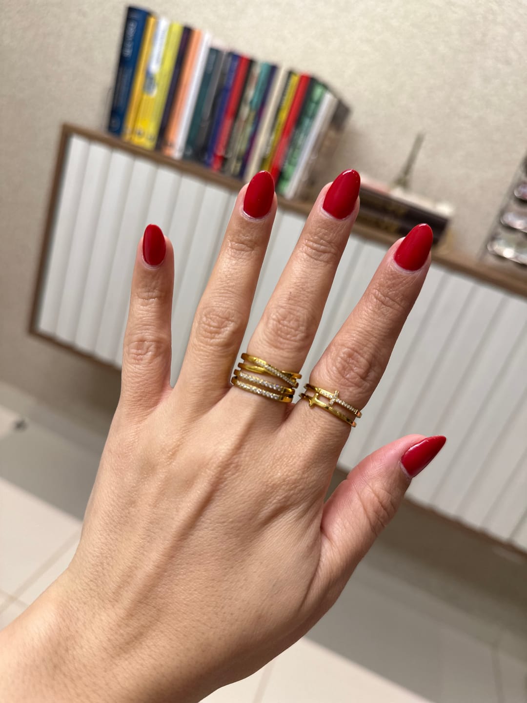 Customer photo review of Anel Lucia Duplo Banhado em Ouro 18k