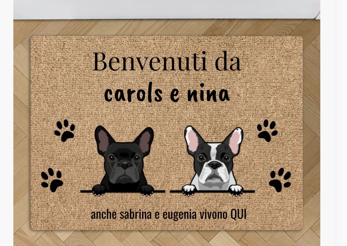 Customer photo review of Benvenuti da – Zerbino personalizzato