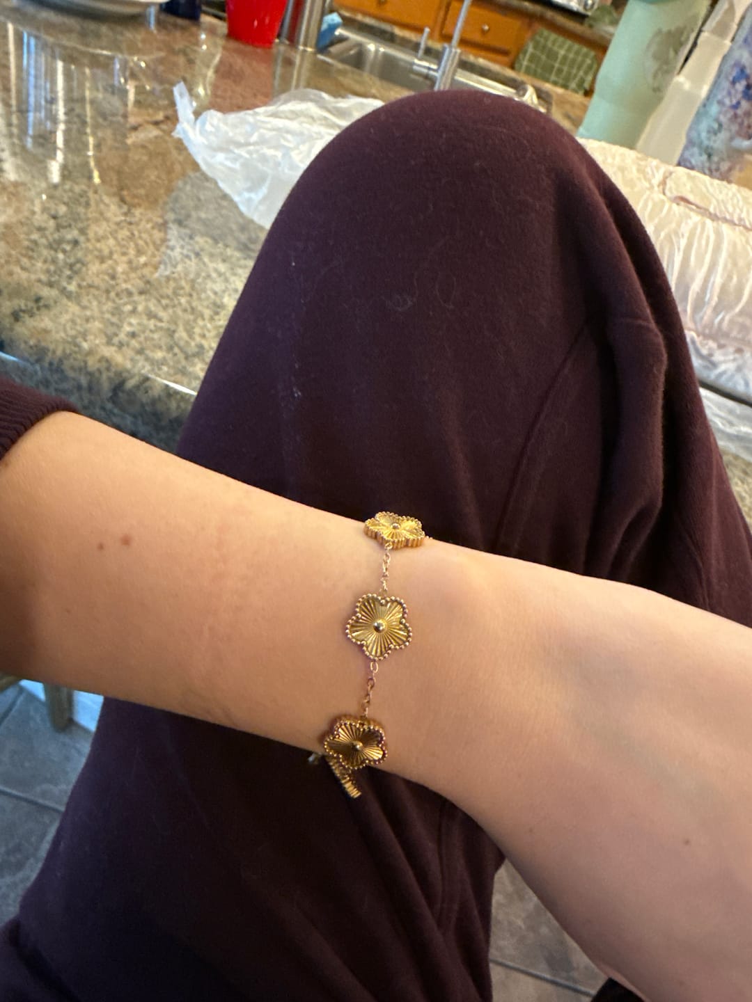 Customer photo review of Golden Clover Bracelet