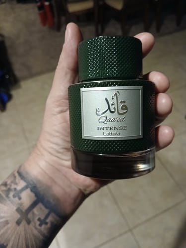 Customer photo review of Qaa’ed Intense EDP — Luxury Oud & Spice | End-of-Stock Sale