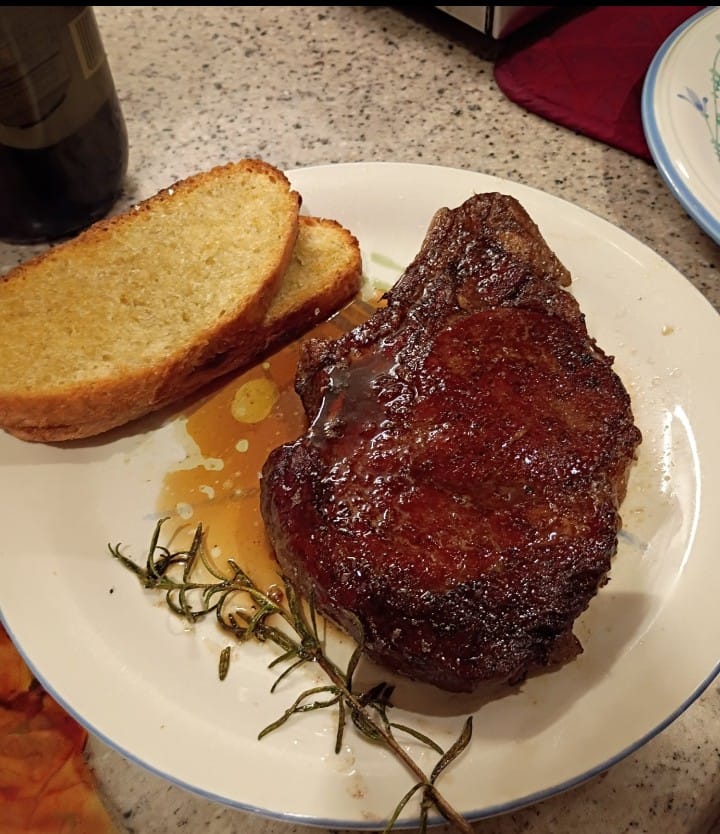 Customer photo review of 20oz RIBEYE STEAKS – BONE-IN, AMERICAN RAISED, FLAVOR-PACKED