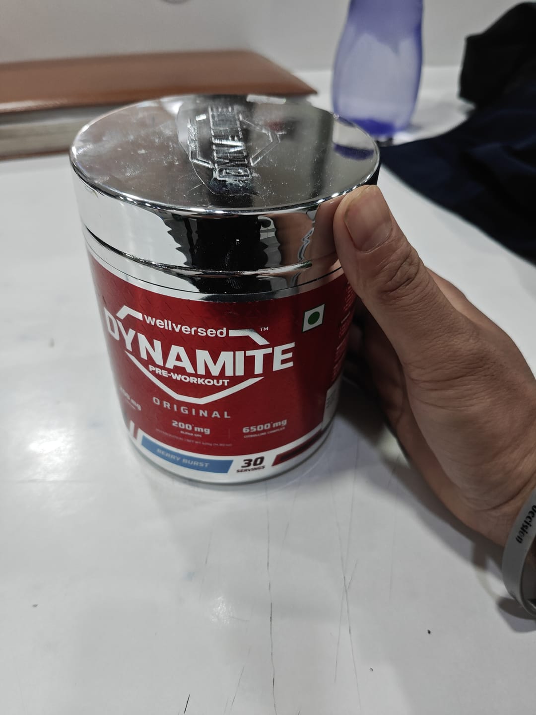 Customer photo review of Dynamite Pre-Workout (420g, 30 Servings) | Berry Burst