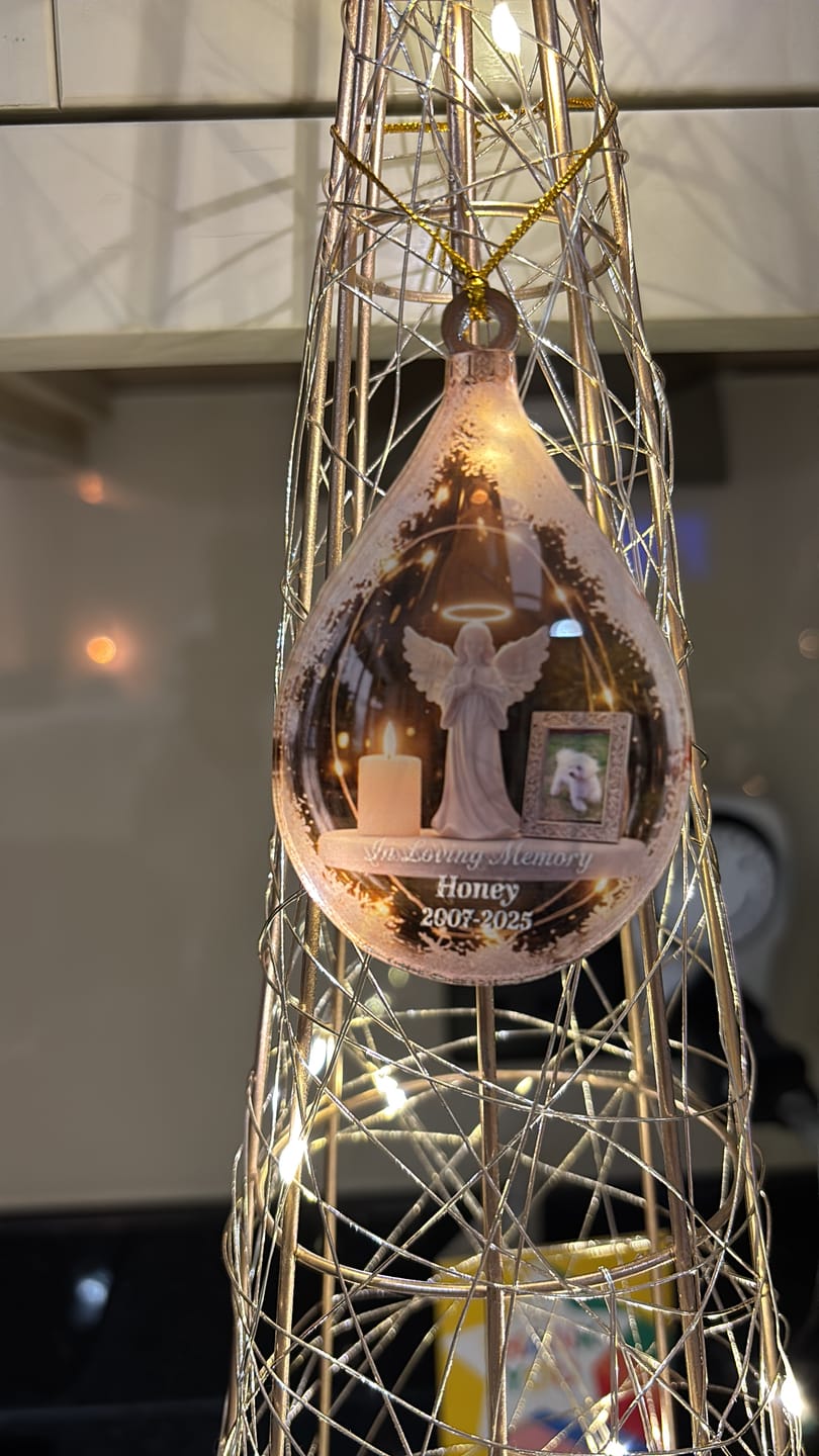 Customer photo review of Custom Photo Angel Candle - Personalized Christmas Acrylic Ornament