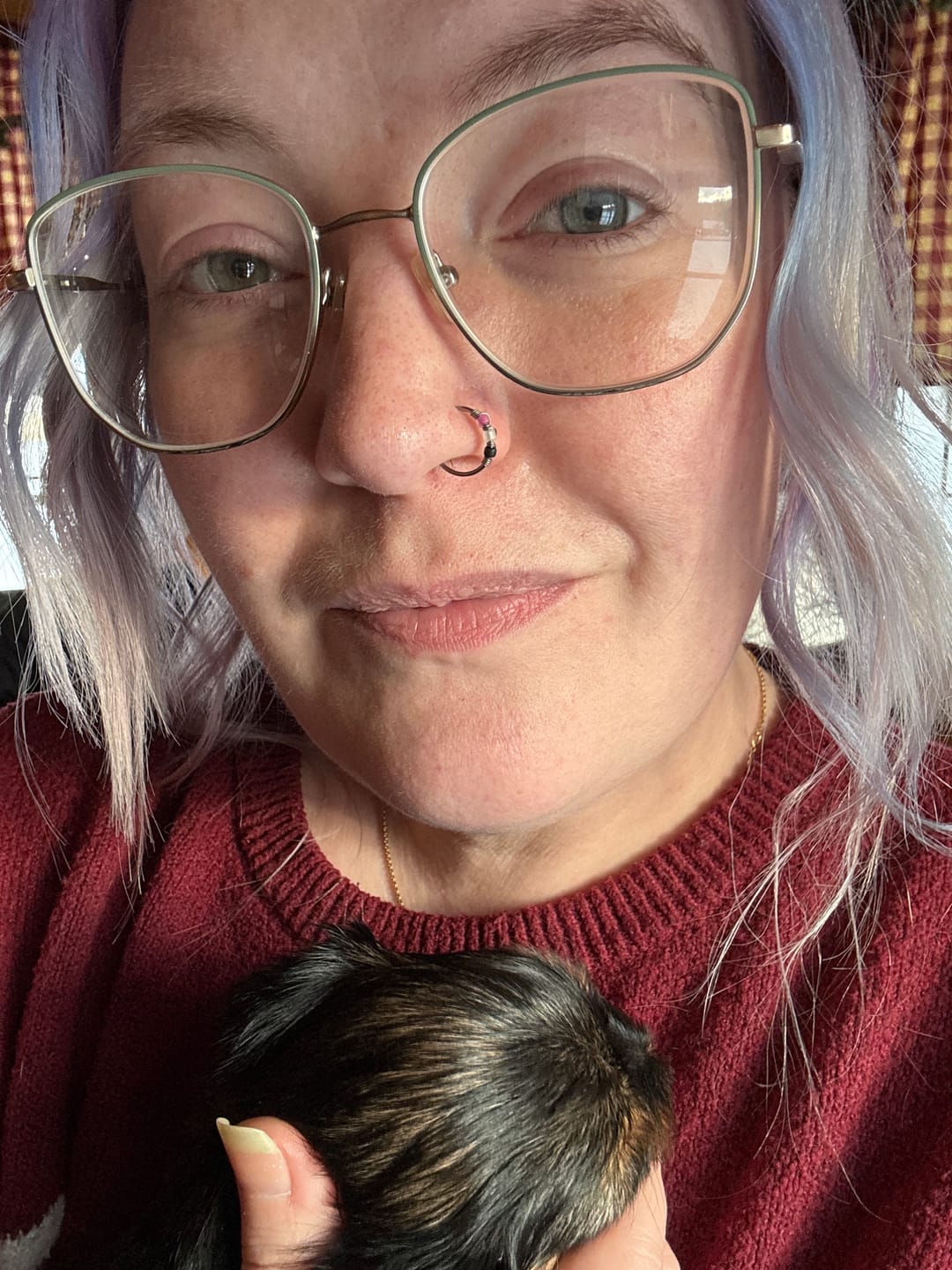 Customer photo review of Custom Build Your Own Beaded Nose Hoop - Choose the Colors