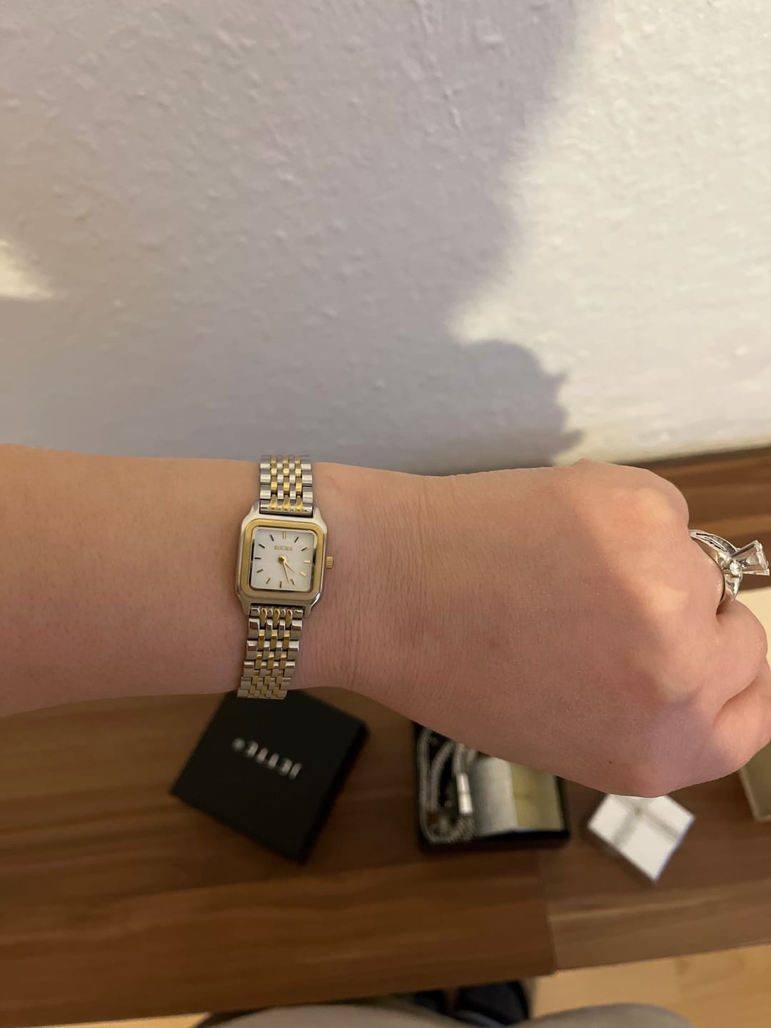 Customer photo review of Macy Petite Gold Silver