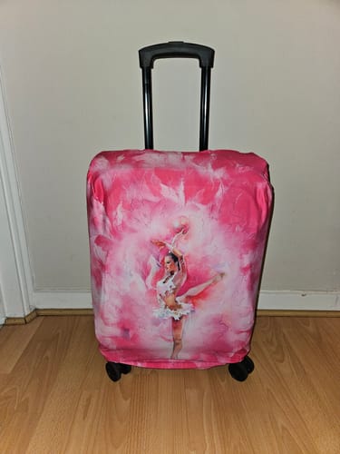 Customer photo review of Luggage cover with Gymnast print