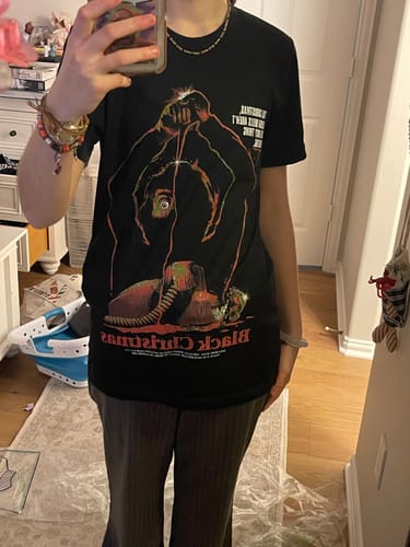 Customer photo review of Black Christmas: Sleigh Bells Ringing T-Shirt