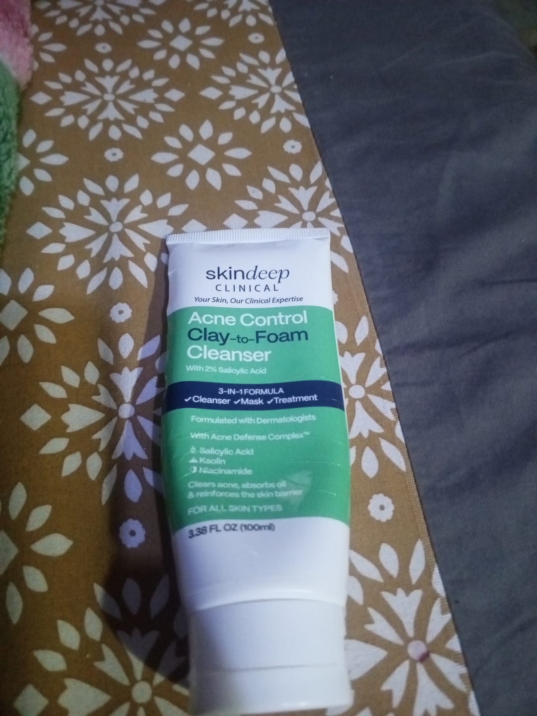 Customer photo review of Acne Control Clay-to-Foam Cleanser
