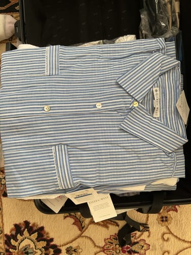 Customer photo review of The "Dylan" Classic Cotton Stripe Short Shirt Dress