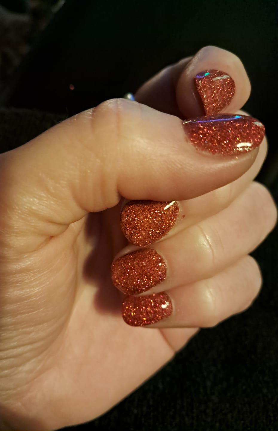 Customer photo review of Peach Sorbet Dipping Powder