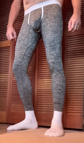 Customer photo review of Men's U-Convex Pouch Sexy Base Layer Warm Pants Sleep Pants