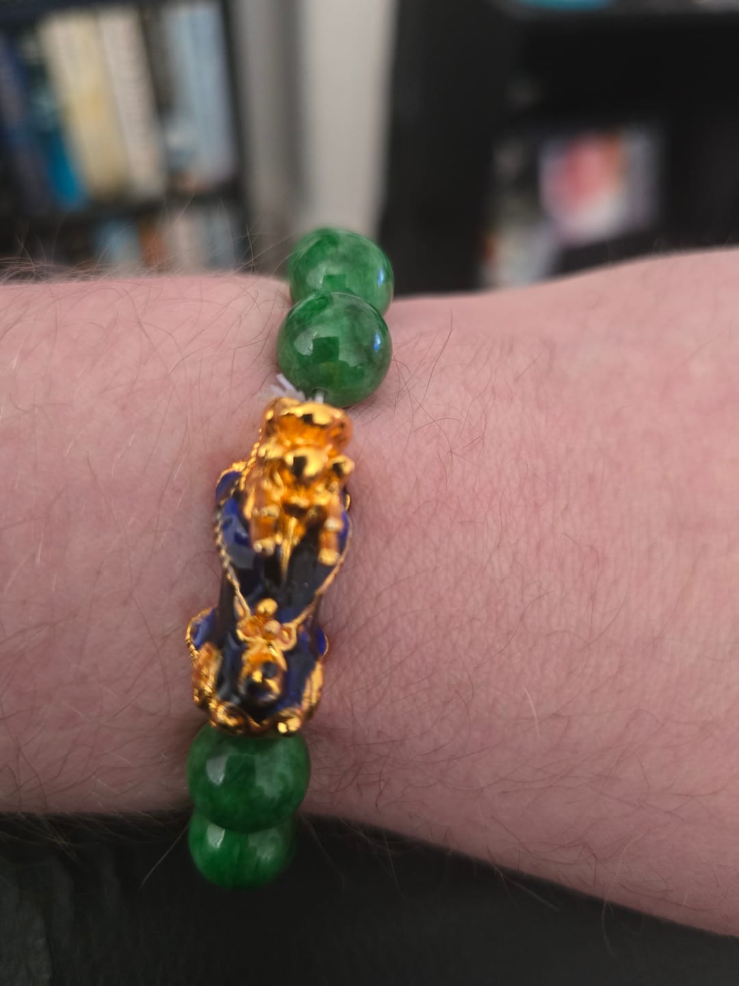 Customer photo review of Buddha Stones FengShui PiXiu Jade Protection Bracelet